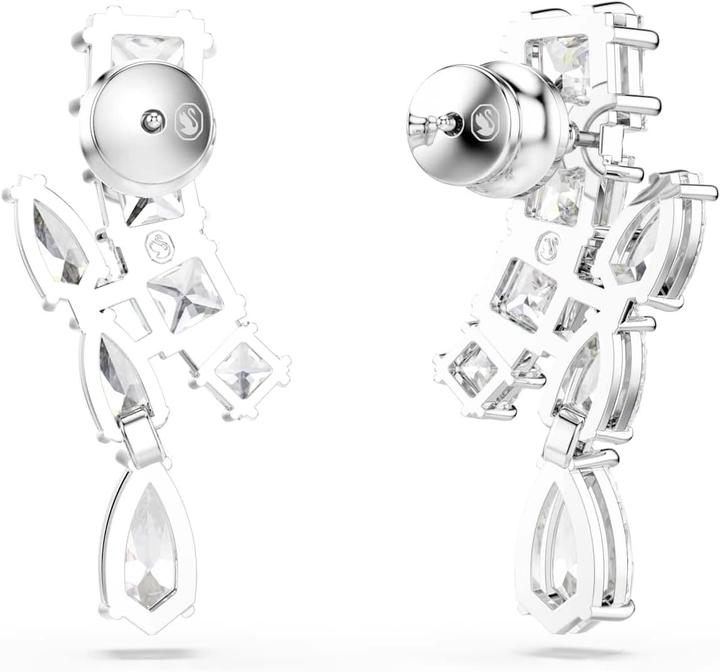 Actual product image Swarovski Matrix Drop Earrings Various Cuts White (Swarovski Metal)