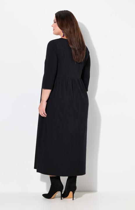 Actual product image Ulla Popken Square Neck Empire Knit A-line Pocket Dress (62)