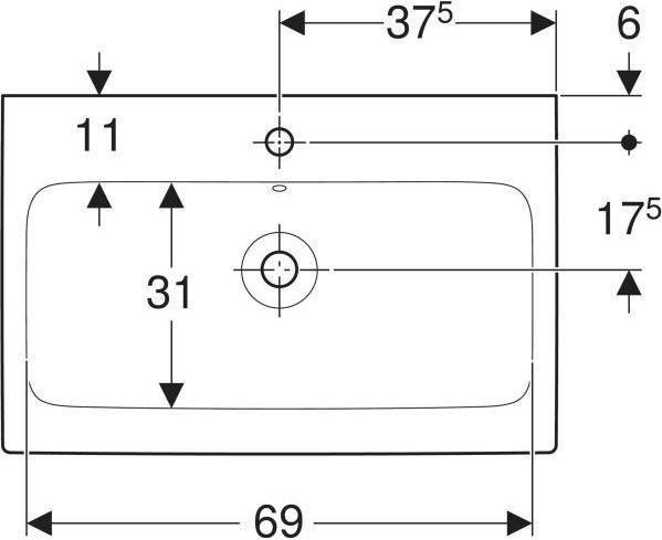Productafbeelding Geberit Keramag / Wastafel iCon 75 cm wit 124075000 (480 mm, 750 mm)