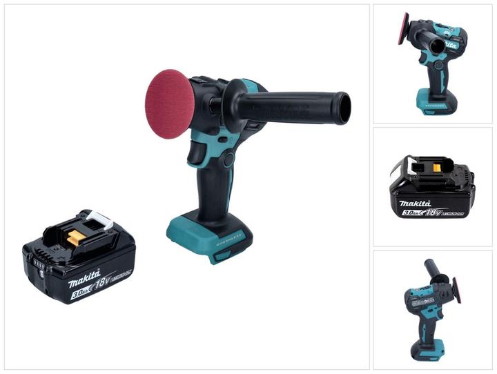 Produktbild Makita DPV 300 F1 Akku Schleifer Polierer 18 V 50 / 80 mm Brushless + 1x Akku 3,0 Ah - ohne Ladegerä (Exzenterpolierer)