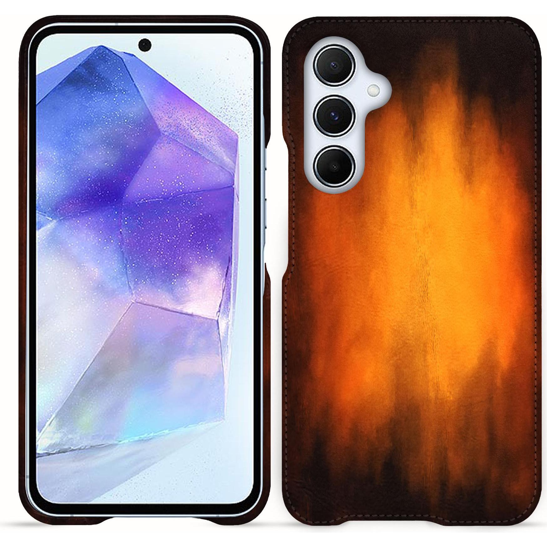 Thumbnail - Noreve Lederschutzhülle (Samsung Galaxy A55), Smartphone Hülle, Violett