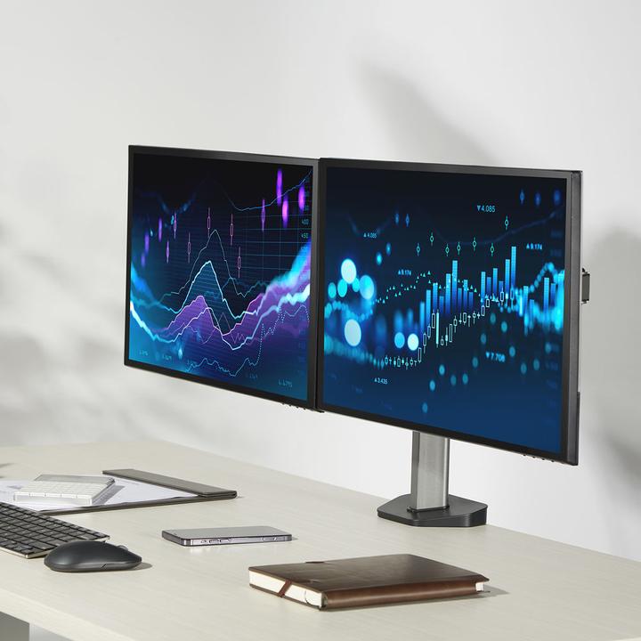 Produktbild ACT Monitor Desk Mount, 2 screens up to 32ö, gray (Tisch, 32")
