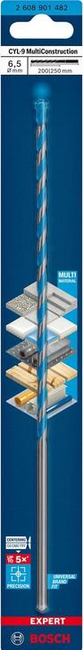 Actual product image Bosch Professional Zubehör Expert CYL-9 MultiConstruction drill, 6 x 200 x 250 mm, d 6 mm (6.5 millimetres)