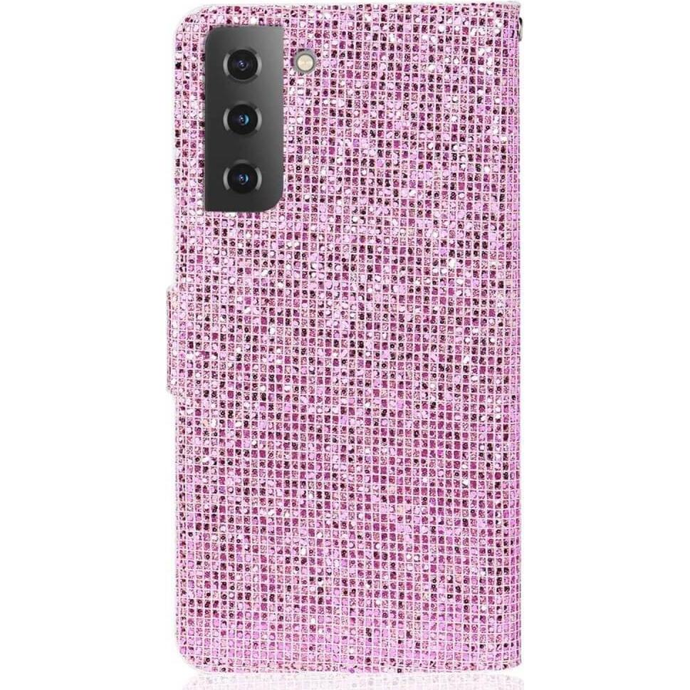 Cover-Discount Galaxy S23+ - Glitter Leder Etui rosa (Samsung Galaxy S23+), Smartphone Hülle, Rosa