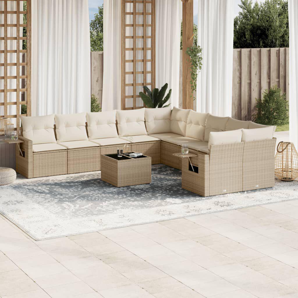 Thumbnail - VidaXL, Gartenlounge, 10-tlg. Garten-Lounge-Set mit Kissen