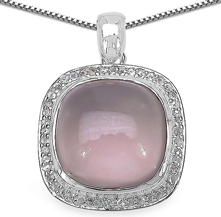 Image du produit Xen Pendentif avec chaîne Quartz Rose Coussin Cabochon 45 cm Argent 925 (Argent sterling 925, 45 cm)