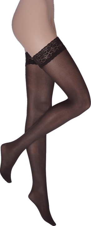Actual product image Levee My size 60 stay up stockings, colour 253 dark brown, size 58-60 (60 DEN, 58 - 60)
