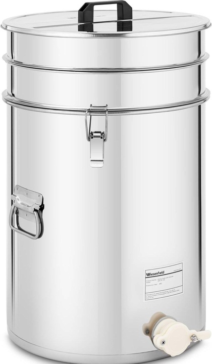 Produktbild Wiesenfield Honigeimer Honig-Abfülleimer mit Sieb, Deckel und Quetschhahn Edelstahl 50 L (50 l)