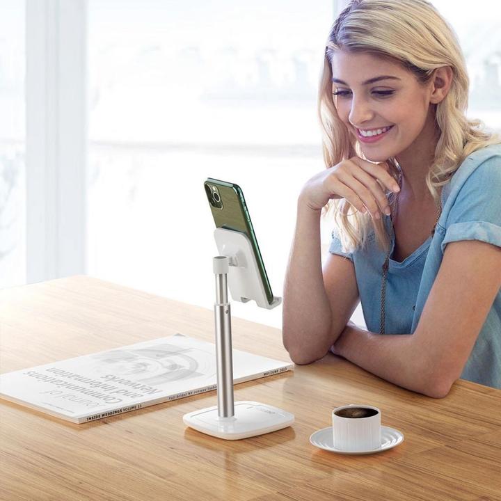Actual product image Choetech H035 aluminum stand for a phone or tablet with adjustment - white and silver