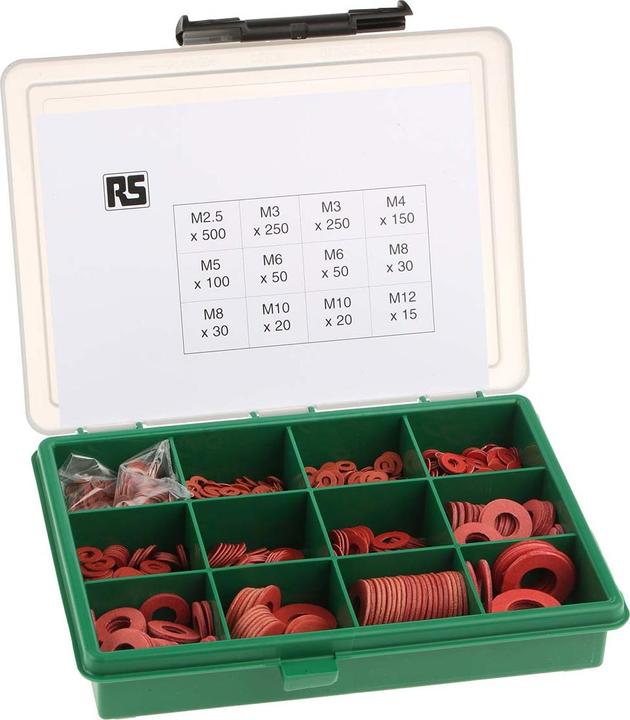 Produktbild RS PRO Fiberscheiben Sortiment M2,5 - M12 (M10, M12, M2.5, M3, M4, M5, M6, M8)