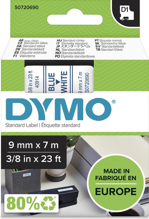 Actual product image Dymo S0720690 Standard tape (0.90 cm, Blue)
