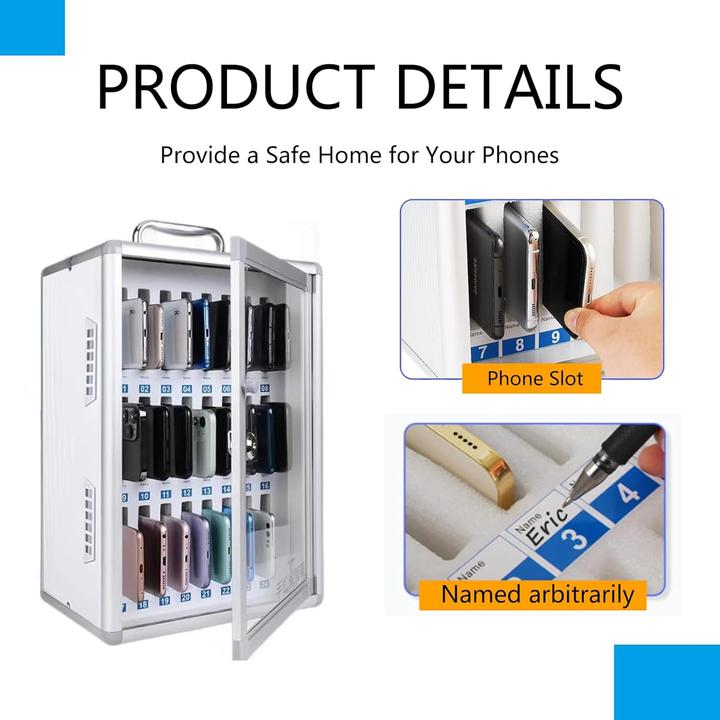 Produktbild Yinxslo Abschliessbarer Handy Wandtresor mit 24 Slots