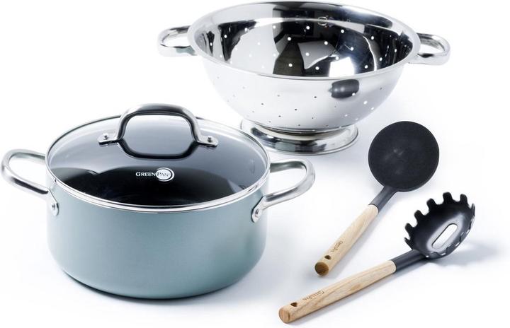 Produktbild Greenpan Topfset und Zubehör MAYFLOWER 5 Elemente (24 cm, Pfannenset + Topfset, Aluminium, Edelstahl)