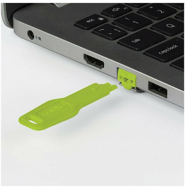 Produktbild Lindy RJ45 Port Schlösser gruen 10 Stck+ 1 Schlüssel (47894)