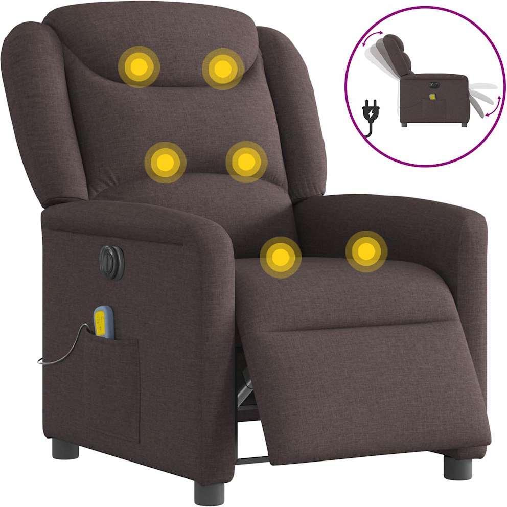 Thumbnail - VidaXL, Massageliege + Massagesessel, Massagesessel Elektrisch Dunkelbraun Stoff