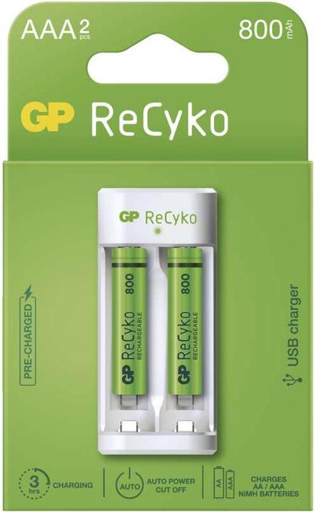 Image du produit GP Batteries ReCyko (1 pcs, AA, AAA, 850 mAh, Piles rechargeables + chargeur)