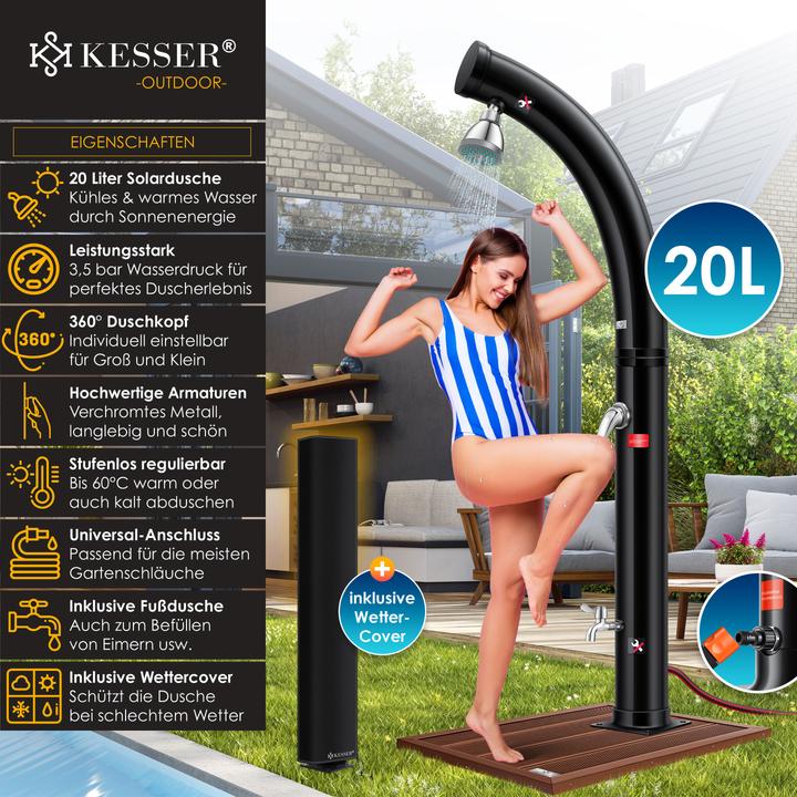 Produktbild Kesser Solar Gartendusche Solardusche mit Schutzhaube