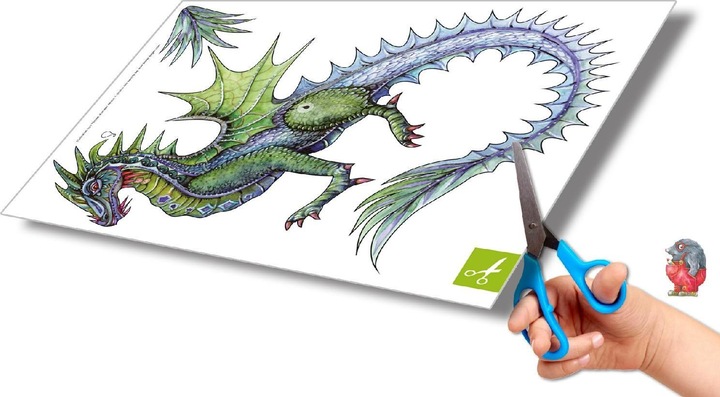 Produktbild Drachen Bastelbogen Traumfänger zum Basteln & Aufhängen aus Papier