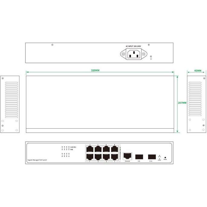 Thumbnail - Ernitec Managed Layer 2+ Switch, 8 x, Netzwerk Switch