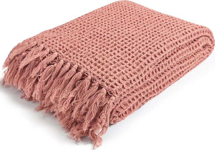 Magma Plaid Waffle Peach (170 x 130 cm)