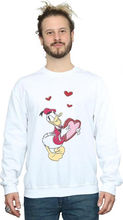 Actual product image Disney Mens Donald Duck Love Heart Sweatshirt (3XL)