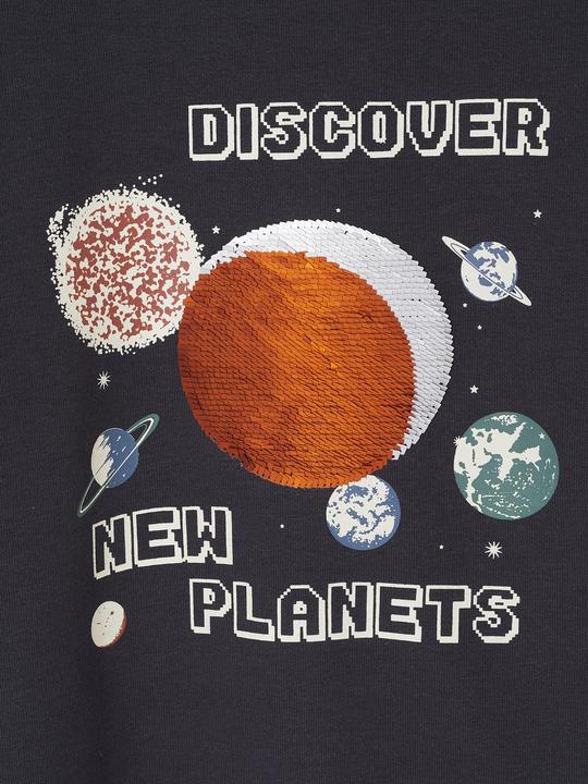 Produktbild Vertbaudet Jungen Sweatshirt, Planeten mit Wende-Pailletten (116)