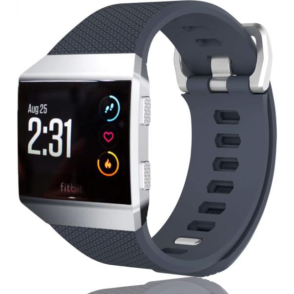 Thumbnail - Strap-it Silikonarmband (Silikon, Ionic), Uhrenarmband, Mehrfarbig, Grau, Blau