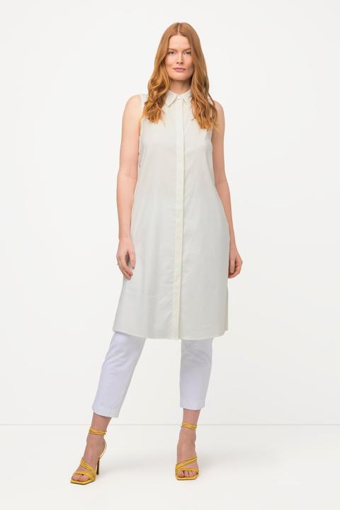 Produktbild Ulla Popken Bluse, Leinenmix, Hemdkragen, Taschen, ärmellos (46, 48)