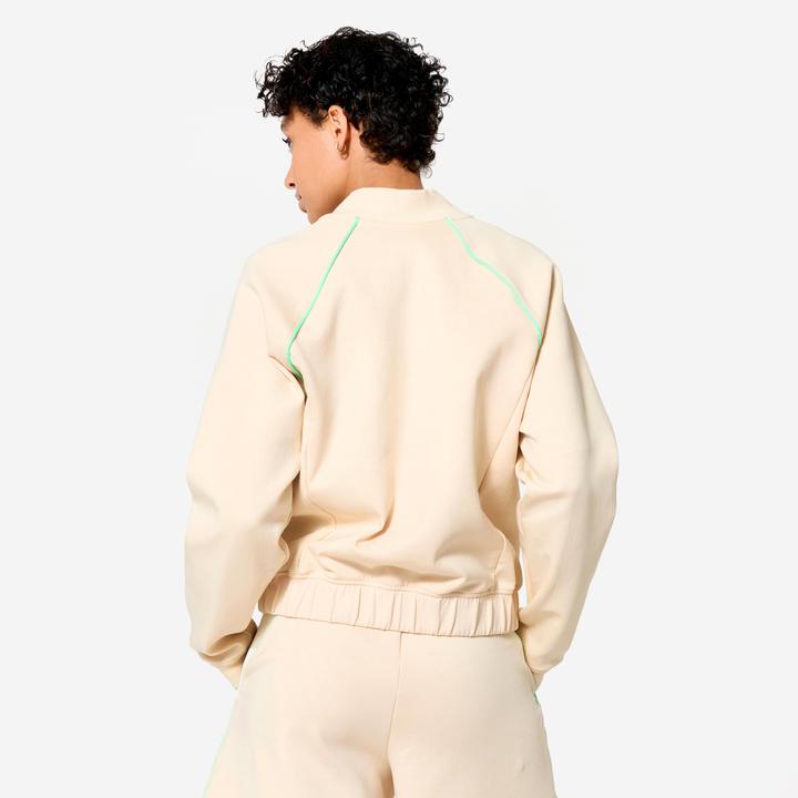 Produktbild Domyos Bomberjacke mit Reissverschluss Damen beige mit grün (M)