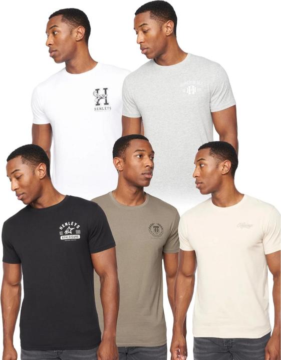 Actual product image Henleys Mens Bayard T-Shirt (Pack of 5) (XL)