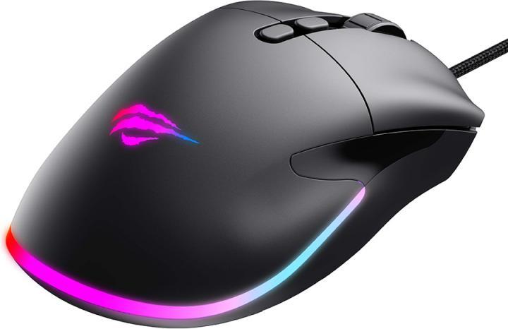 Actual product image Havit - Wired Gaming Mouse (MS954) - 800/1600/2400/3200/6400/12000 DPI, 1.6m, 5V - Black (Cable)