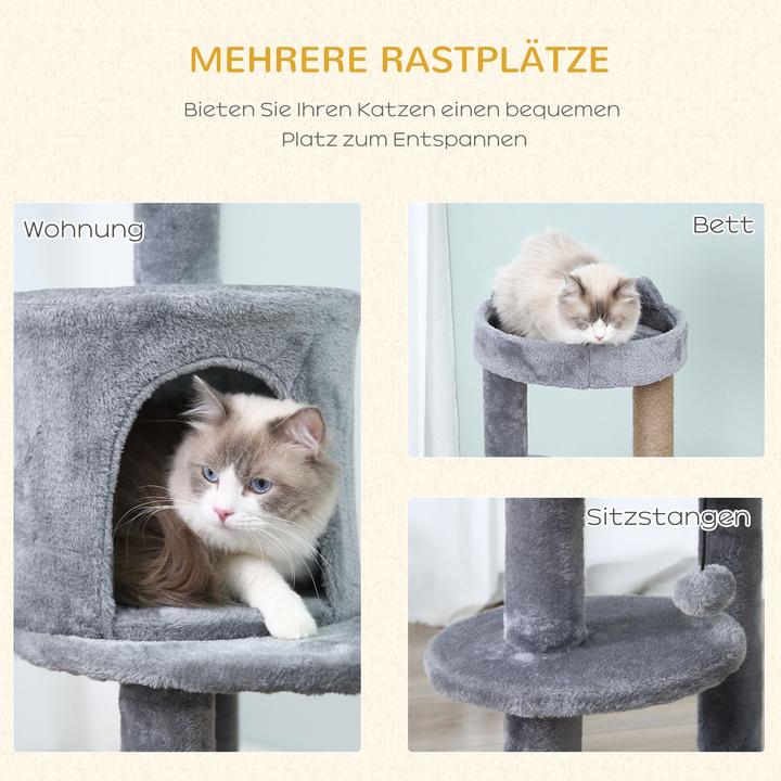 Actual product image PawHut Cat tree (104 cm, Light grey)