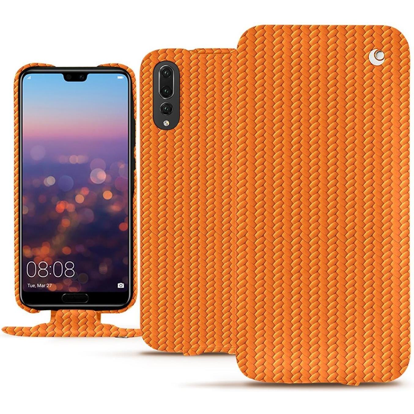 Noreve Lederschutzhülle vertikal (Huawei P20 Pro), Smartphone Hülle, Orange
