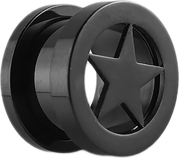 Immagine prodotto Star Piercing Tunnel di carne argento con lucertola (senza ottone, Acciaio chirurgico 316L)