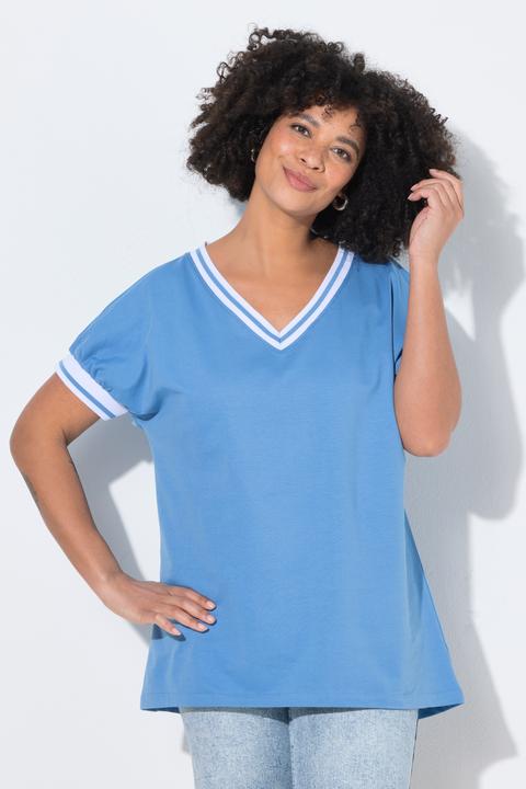 Produktbild Angel of Style Sweater, oversized, V-Ausschnitt, Streifenbündchen (44)