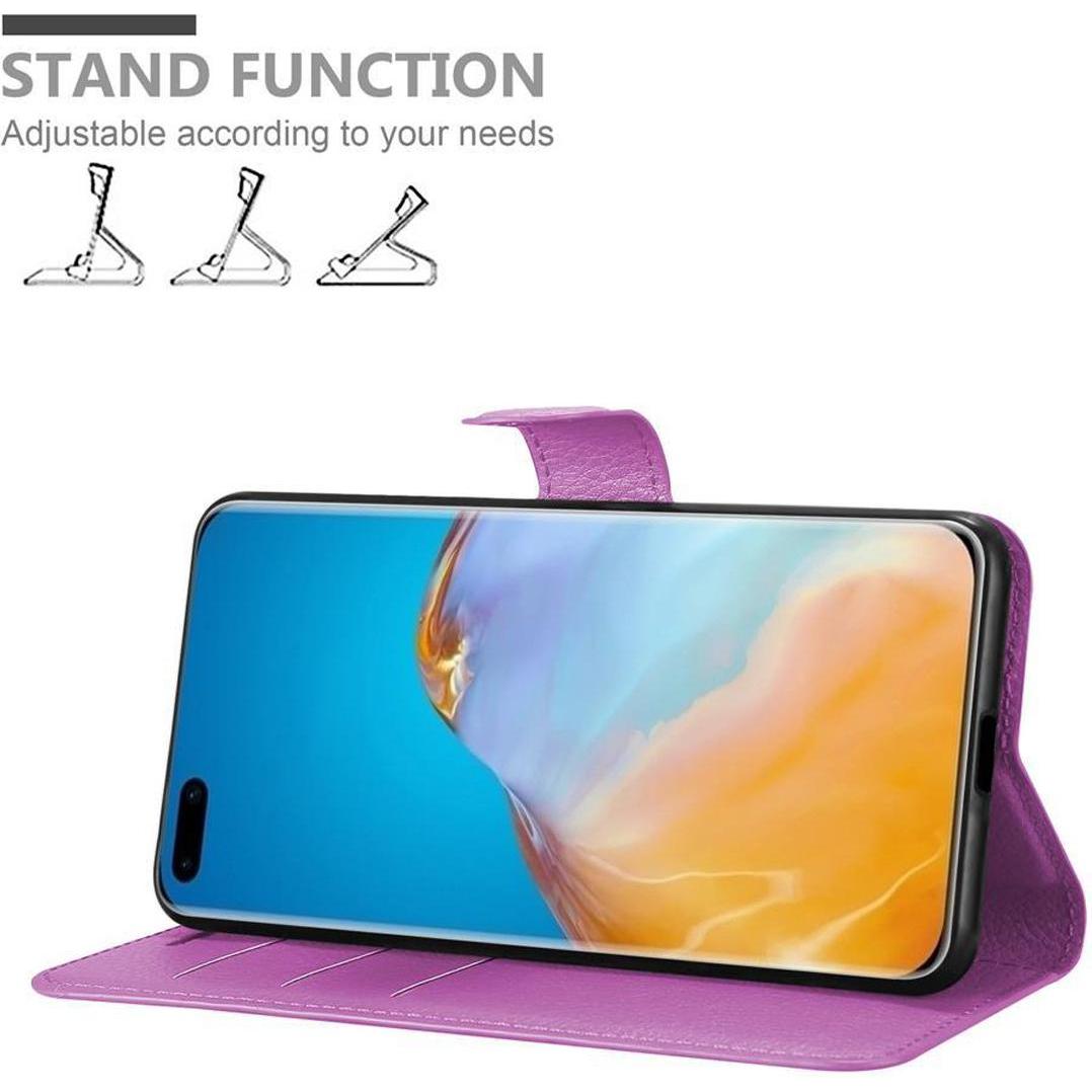 Thumbnail - Cadorabo Book mit Standfunktion Cover (Huawei P40 Pro+), Smartphone Hülle, Violett