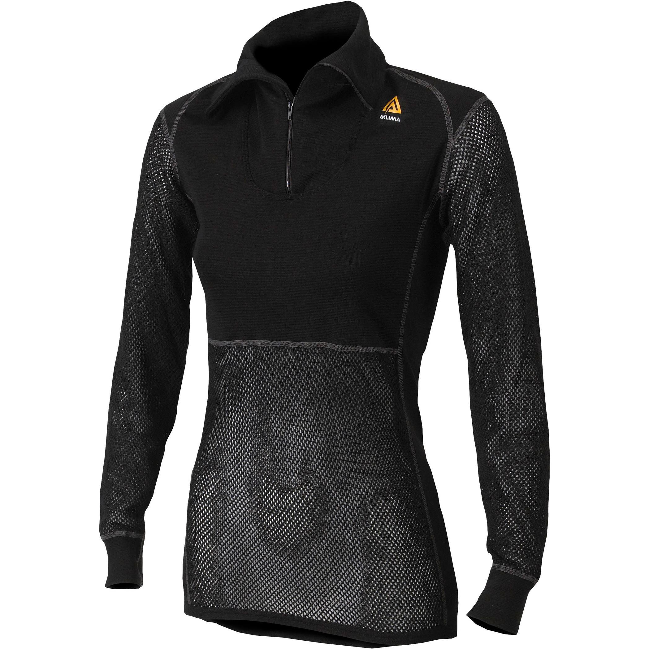 Aclima, Damen, Funktionsshirt, WoolNet Polo Shirt with Zip (XL), Schwarz, XL