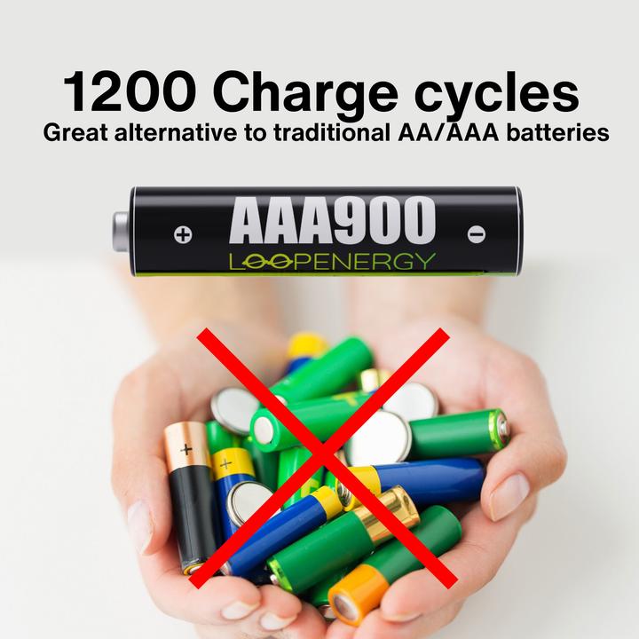 Image du produit Verico Batterie Li-Ion USB-C Micro AAA 1.5 V 900 mWh 600 mAh rechargeable par USB (4 pcs, AAA, 600 mAh)
