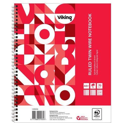 Viking, Heft + Block, Notizbuch DIN A5+ Liniert (Liniert, Weicher Einband)
