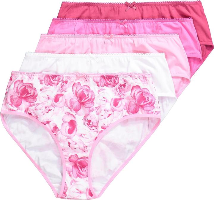 Produktbild Ulla Popken Midislips, 5er-Pack, Rosen/einfarbig (60, 5er Pack)