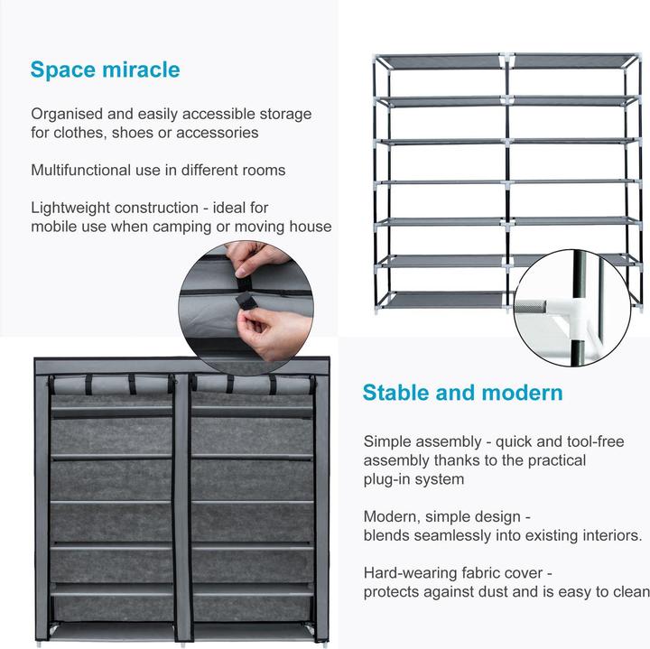 Actual product image Intirilife Faltschrank mit Reissverschluss (116.5 x 30 x 114 cm)