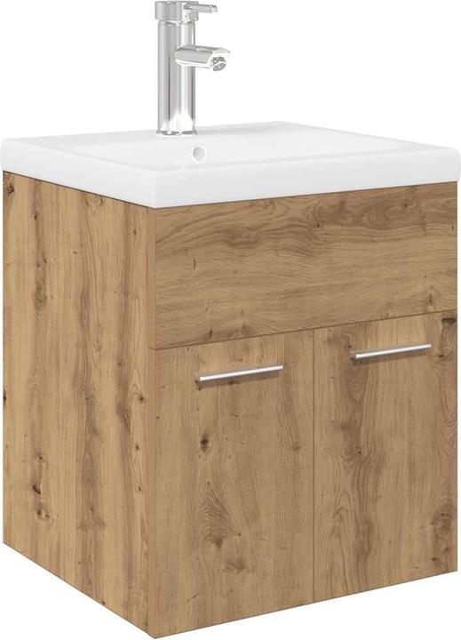 Produktbild vidaXL Waschbeckenunterschrank mit Einbaubecken und Wasserhahn Bad Waschtisch