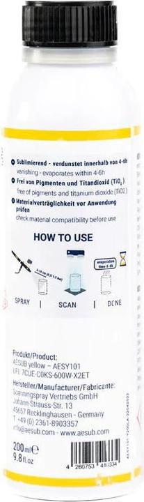 Image du produit Aesub Scanning spray aérographe solution jaune 200ml