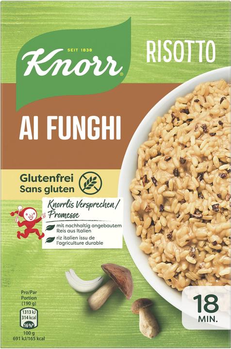 Immagine prodotto Knorr Risotto ai funghi Risotto ai funghi italiani con funghi pregiati Pasto pronto (271 g)