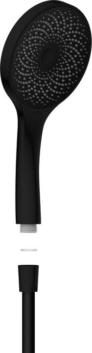 Produktbild Schütte Duschkopf Bad CAPRI Handbrause Schwarz matt Wassersparende Dichtung 60993 (3 Strahlarten, 8 l/min)