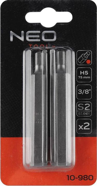 Actual product image Neo HEXAGONAL TIP 5 X 75 MM S2 X 2 PCS. 10-980