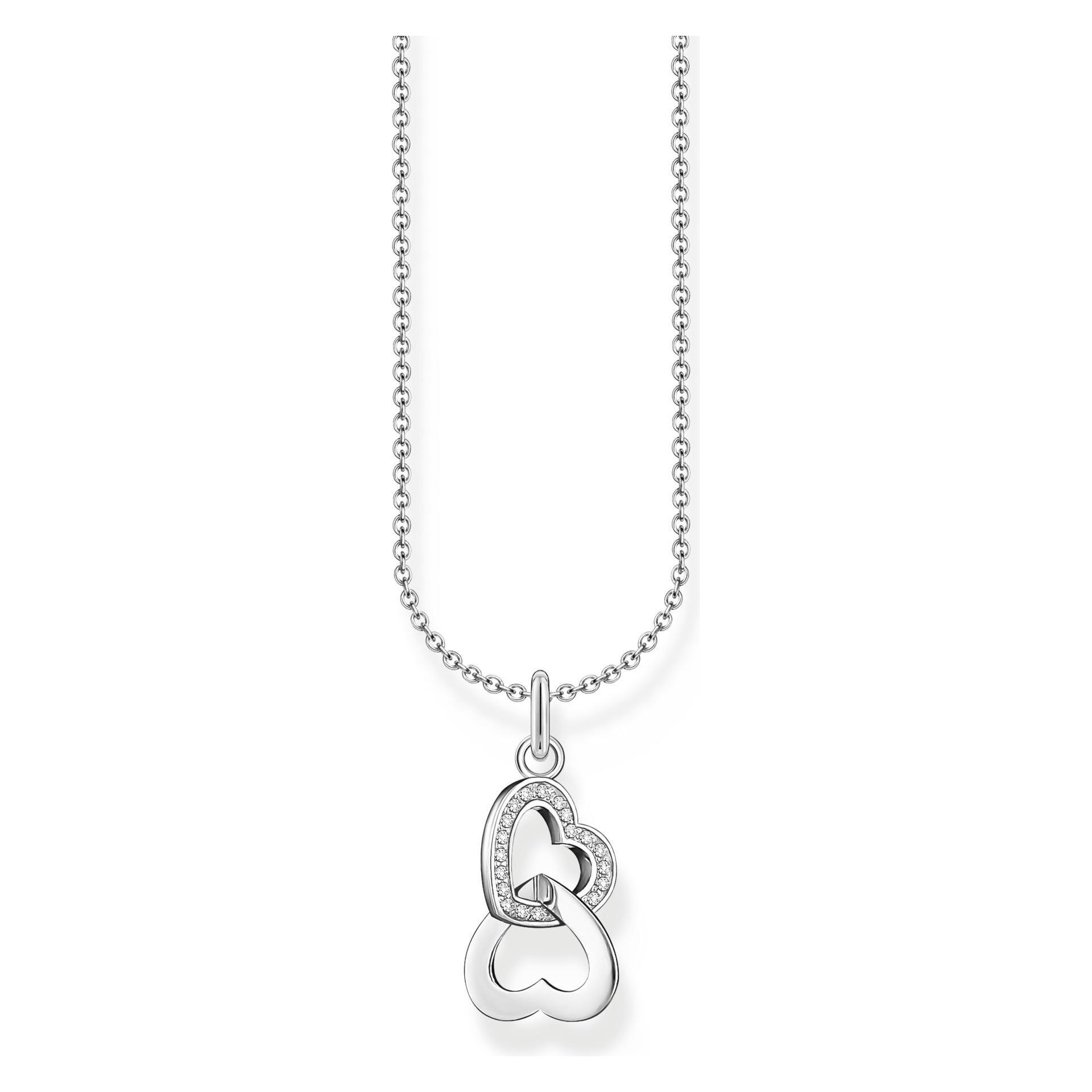 Thomas Sabo, Halsschmuck, Kette Mit Anhänger Verschlungene Herzen Silber, (925 Sterlingsilber)