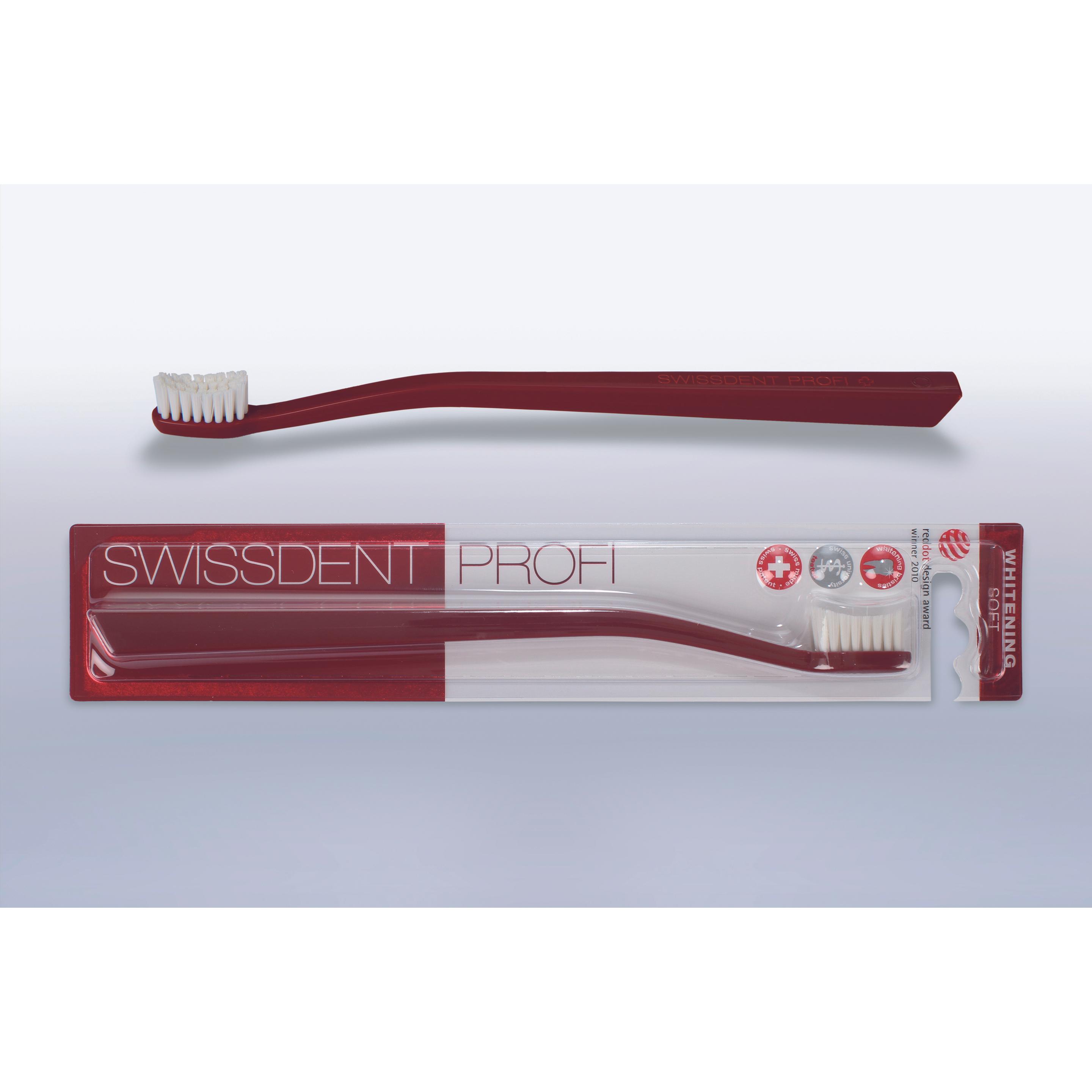 Thumbnail - Swissdent, Handzahnbürste, PROFI Whitening Zahnbürste Soft Rot (1 Stk) (Weich, 1 x)