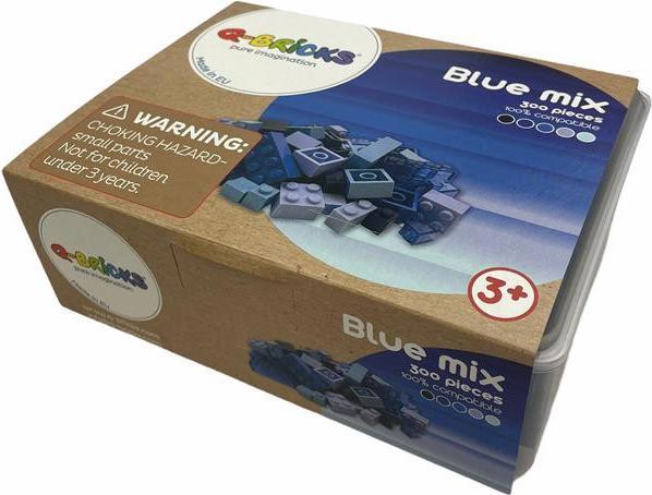 Actual product image Q-Bricks Building Blocks Box 300 Blue Mixture