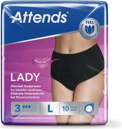 Image du produit Attends Lady 3 Discreet L noir Btl 10 Stk (10 x, L)